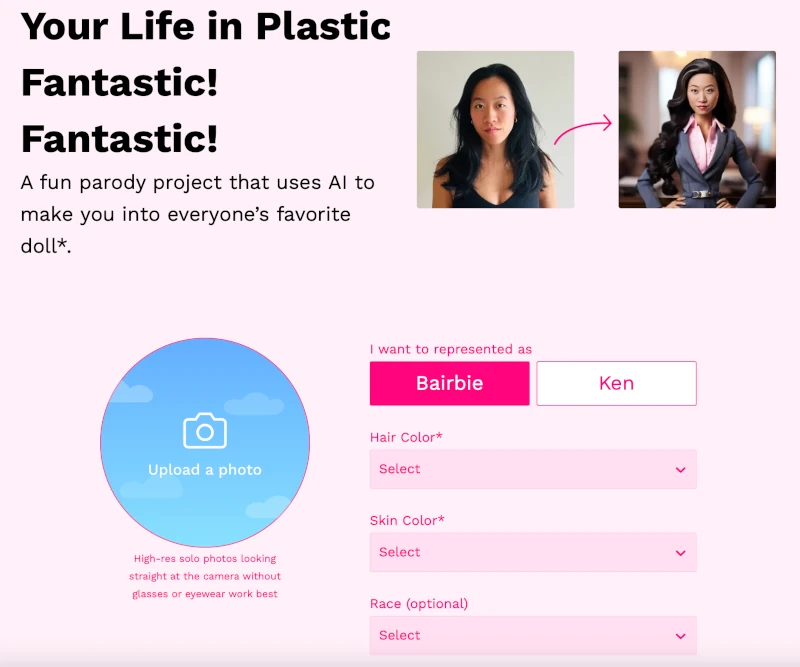 Bairbe.me barbie selfie generator
