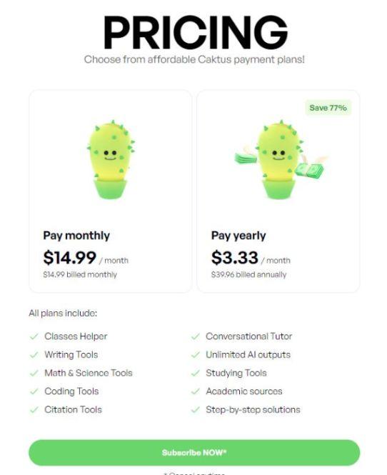 Pricing Plans for Caktus AI