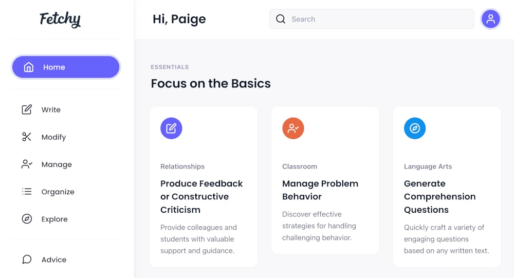 Fetchy AI Tools for Teachers Features